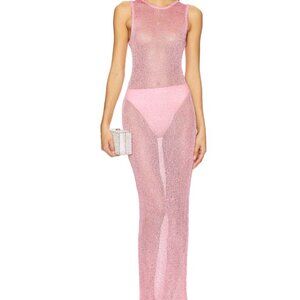 NWT - Superdown Alix Crochet Sequin Maxi Dress - Pink - Size Large